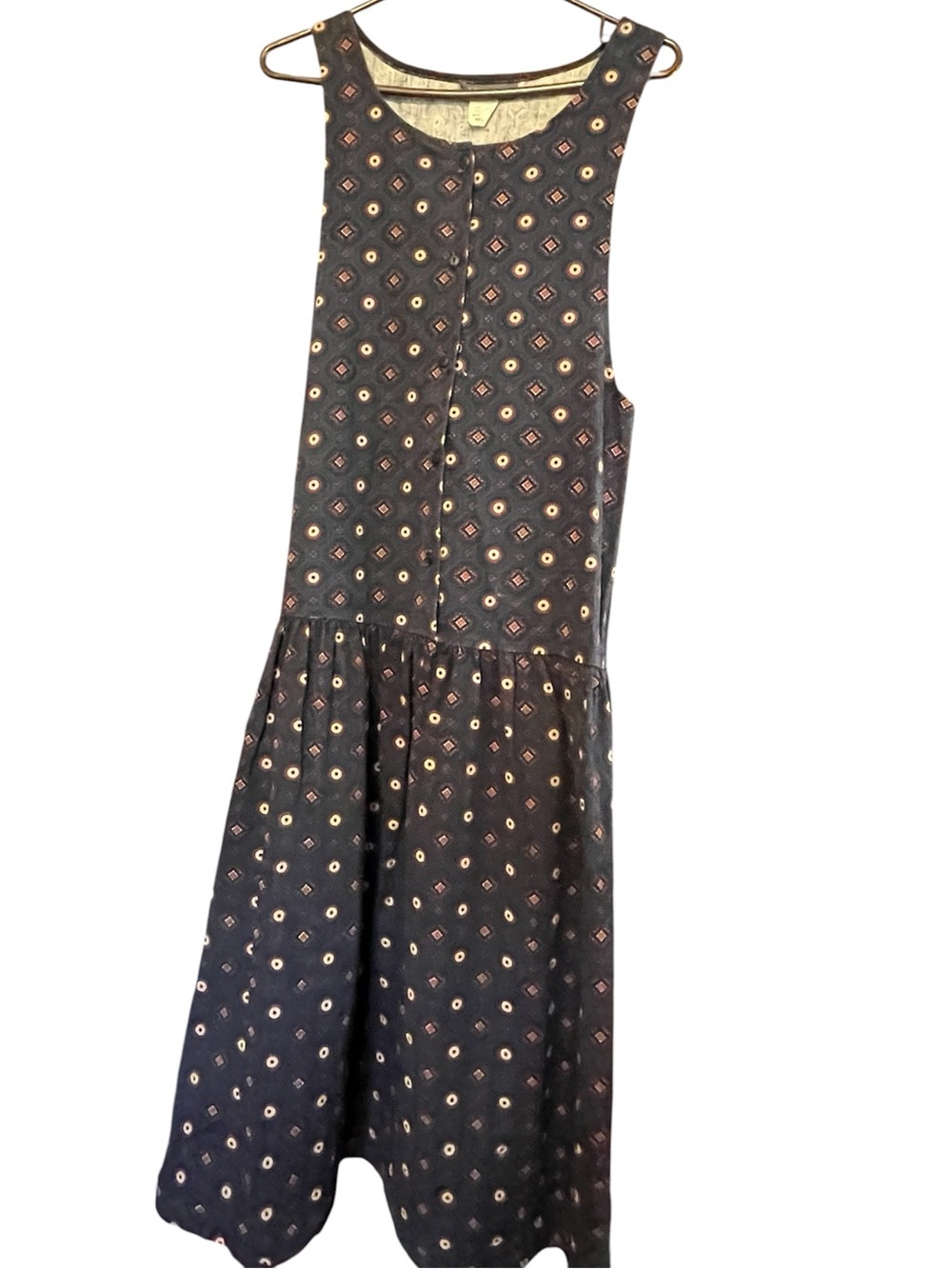 Vintage Michael & Tracy 1980’s jumper/romper with drop waist. Medium. Cotton USA